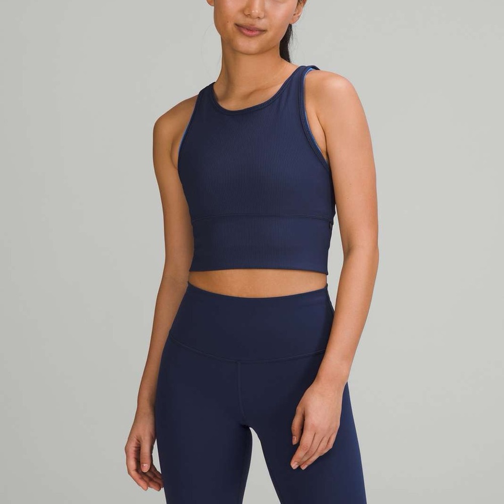 Lululemon Power Pivot Ribbed Tank Top in Night Sea